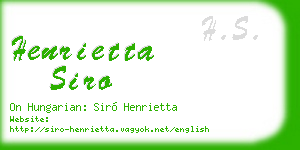 henrietta siro business card